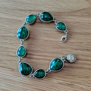 Jones New York gold bracelet with green stones